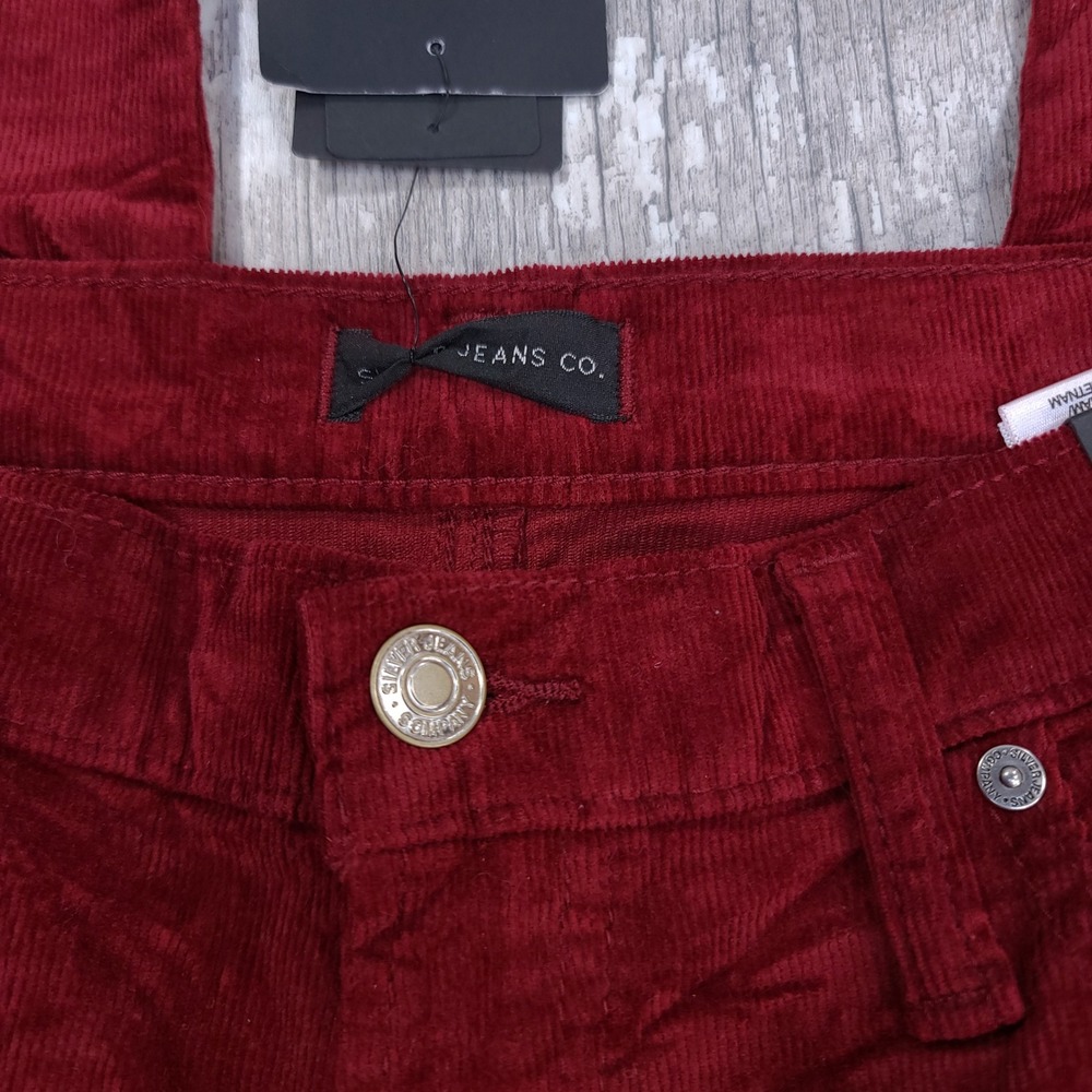 Silver Jeans Corduroy Pants Womens 29 Wine Highly Desirable Straight Leg - Picture 6 of 10